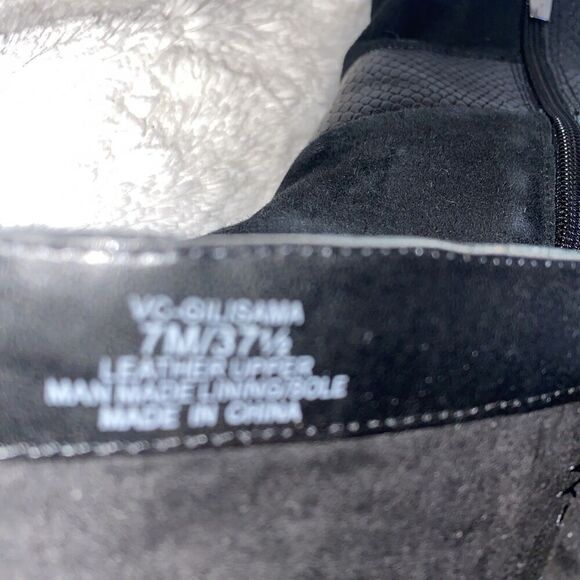 Vince Camuto Leather Gilisama Black Suede Platform Ankle Boots Shoes Size 7 - Picture 8 of 8